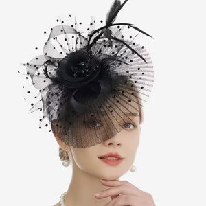 Women’s Black Veil Mesh Tea Party Fascinators Derby Hat